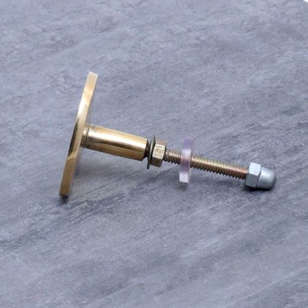 Golden and White Drawer Knob Made of Mother of Pearl